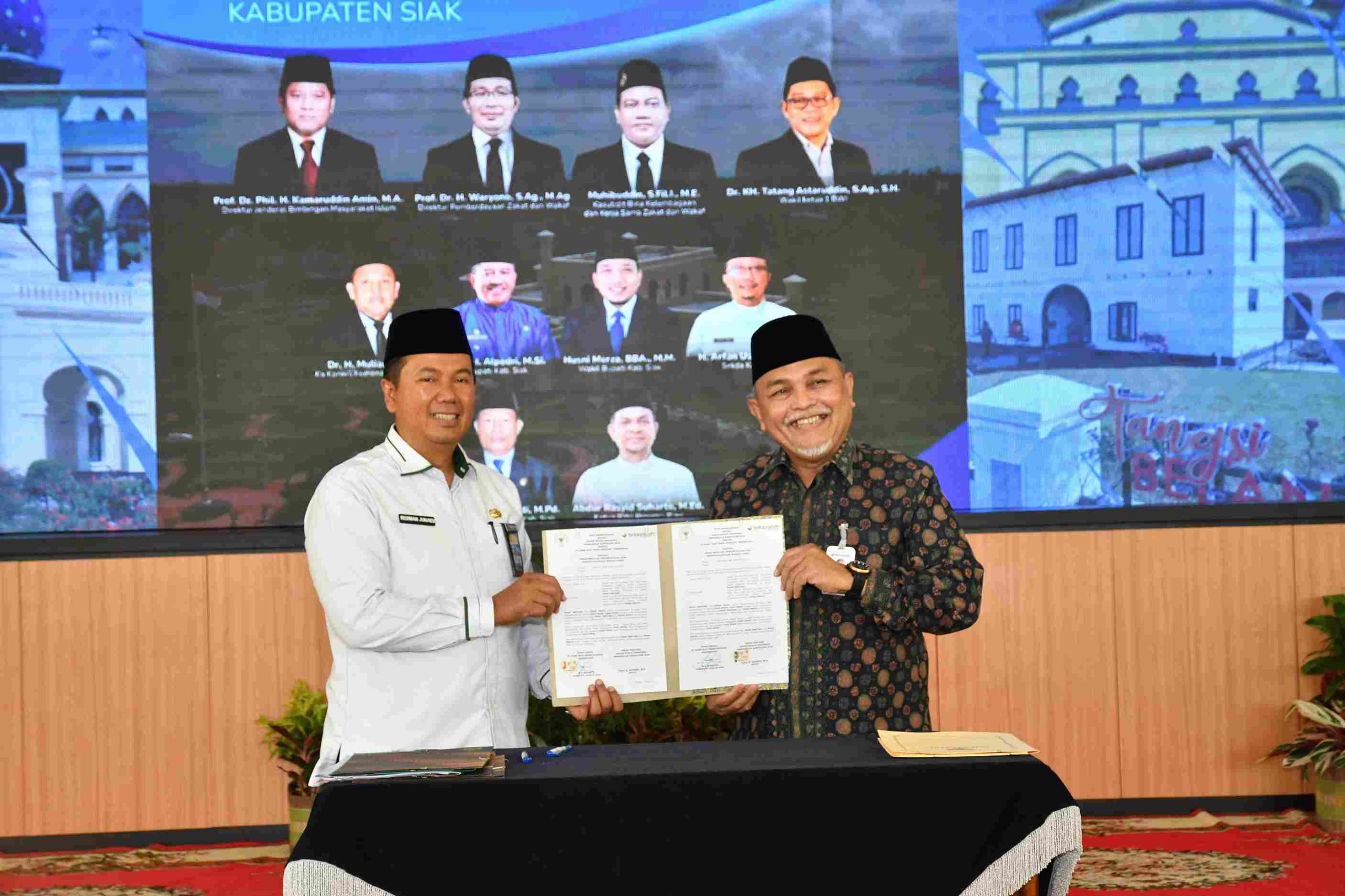 BRK Syariah dan BWI Kabupaten Siak Tandatangani Nota Kesepahaman, dalam Rangkaian Launching Program Kota Wakaf