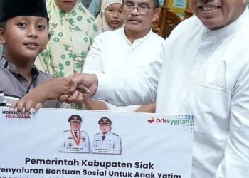 Bupati Siak Alfredi Safari Ramadhan di Kampung Dusun Pusaka, Mengingatkan Pentingnya Berzakat