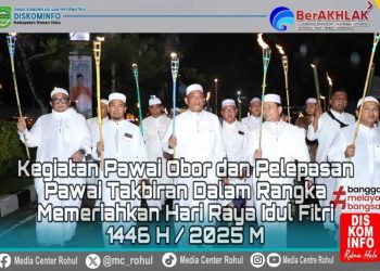 Dimulai dengan Pawai Obor Takbiran Idul Fitri 1446 H di Rokan Hulu Tetap Meriah Meski Diguyur Hujan