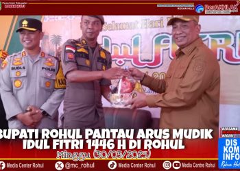 Berikan Rasa Aman dan Nyaman dalam Berkendara Perayaan Idul Fitri 1446 H, Bupati Rohul Anton, ST. MM Kunjungi Pos Pengamanan