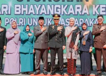 Dihadiri Bupati Kuansing Peringatan Hari Bhayangkara, Kapolres Kuansing Serukan Penguatan Integritas dan Layanan Polri